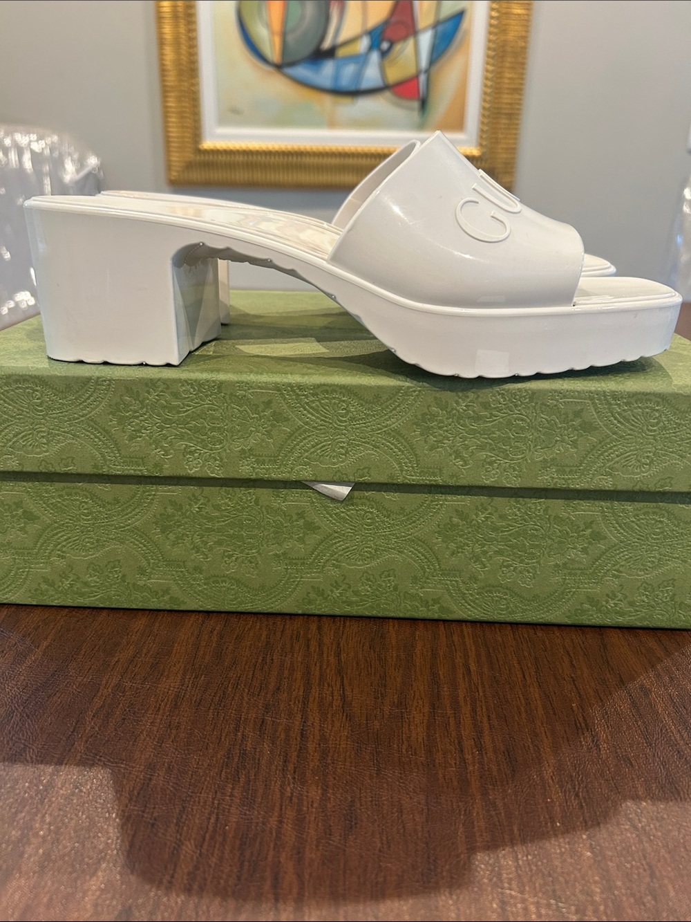 Gucci White Pool Slides - Picture 2 of 5